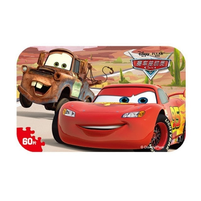 Hot Sale Disney Frozen Car Disney 60 Slice Small Piece Puzzle Toy Children Wooden Jigsaw Puzzles Kids Educational Toys For Baby