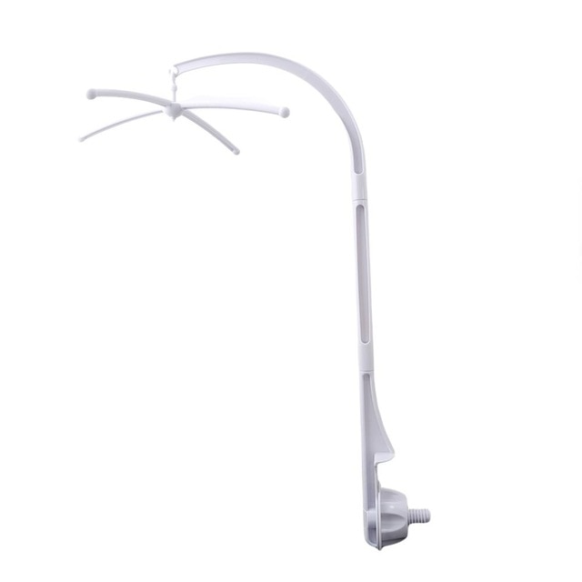 Baby Crib Holder White Rattles Arm Bracket Set Cot Fold 360 Degree Rotating Cribs Clamp Bed Bell Mobile Wind-up Music Box Toys