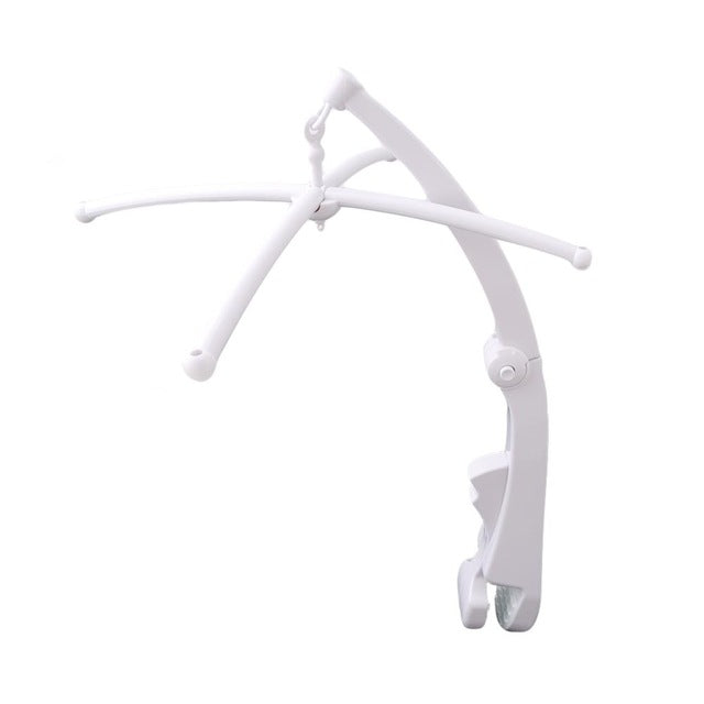 Baby Crib Holder White Rattles Arm Bracket Set Cot Fold 360 Degree Rotating Cribs Clamp Bed Bell Mobile Wind-up Music Box Toys