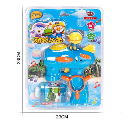 High end Pororo Bubble Blower Machine Toy Kids Soap Water Bubble Gun Cartoon Water Gun Gift For Kids Children