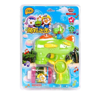 High end Pororo Bubble Blower Machine Toy Kids Soap Water Bubble Gun Cartoon Water Gun Gift For Kids Children