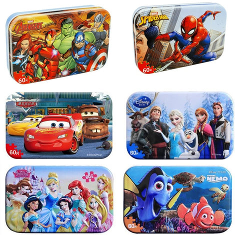Marvel  Avengers Spiderman Cars Disney Pixar Cars 2 Cars 3 Puzzle Toy Children Wooden Jigsaw Puzzles Toys for Children Gift