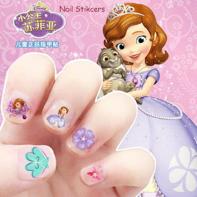 Disney Frozen Elsa Anna Makeup Toys Nail Sticker Disney Princess Sofia Snow White Mickey Minnie Kids Sticker for Girls Gift