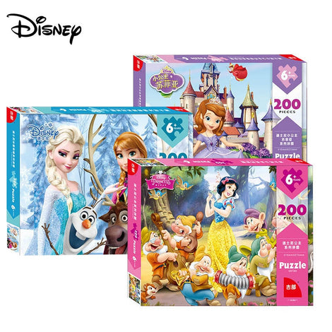 Disney Puzzle Princess 200 piece boxed paper plane puzzle children's puzzle Thomas Toy Puzzle