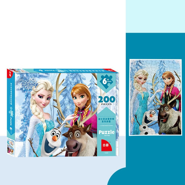 Disney Puzzle Princess 200 piece boxed paper plane puzzle children's puzzle Thomas Toy Puzzle