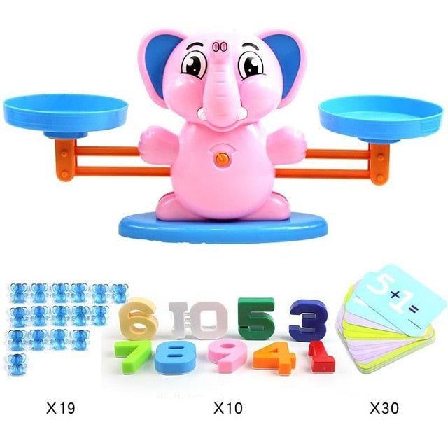 Math Match Game Board Toys Monkey Cat Match Balancing Scale Number Balance Game Kids Educational Toy to Learn add and subtract