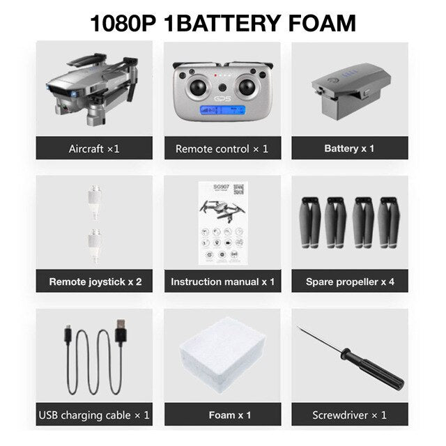 SG907 GPS Drone Professional 4K HD Dual Camera X50 ZOOM 5G WIFI FPV RC Quadcopter follow me Foldable Selfie Drones VS S167 SG906