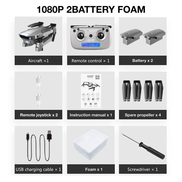 SG907 GPS Drone Professional 4K HD Dual Camera X50 ZOOM 5G WIFI FPV RC Quadcopter follow me Foldable Selfie Drones VS S167 SG906