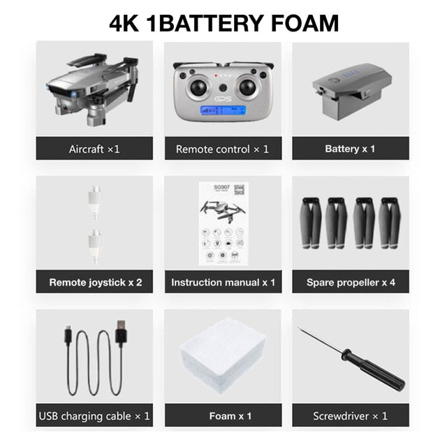 SG907 GPS Drone Professional 4K HD Dual Camera X50 ZOOM 5G WIFI FPV RC Quadcopter follow me Foldable Selfie Drones VS S167 SG906
