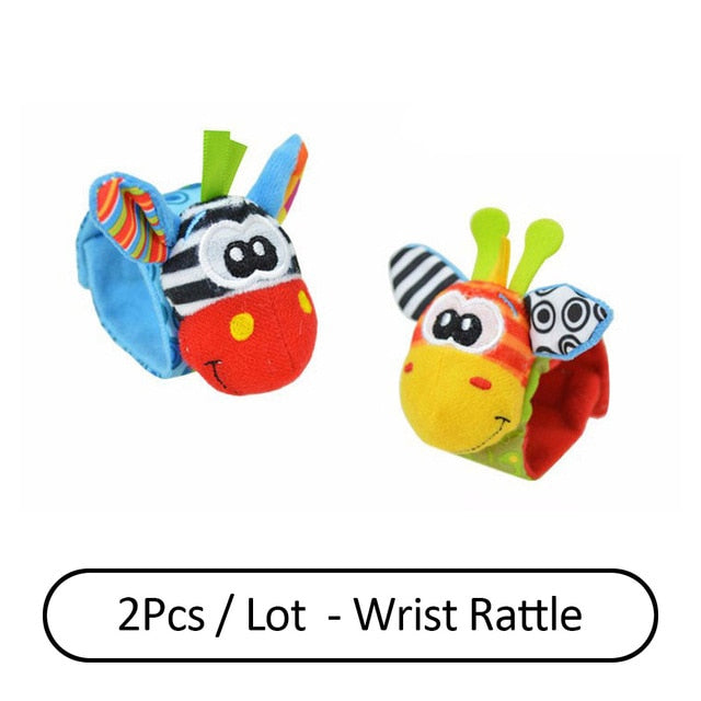 Children's Socks Cartoon Baby Toy Wrist Strap Socks Animal Plush Rattles Children's Toys Newborn Foot Finder Sock Newborn Rattle