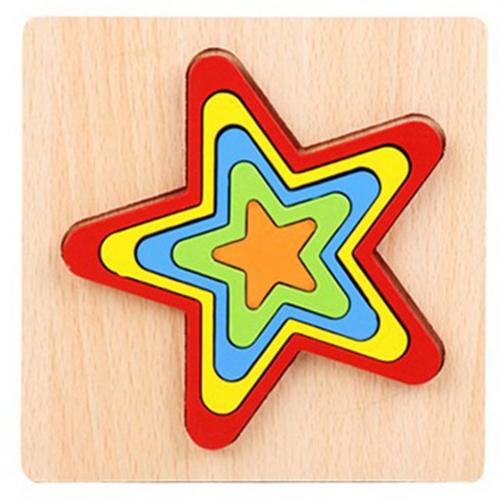 Shape Cognition Board Wooden Rainbow Color Geometry Jigsaw Puzzle Board Kids Education Toy Learning Matching Toy for student