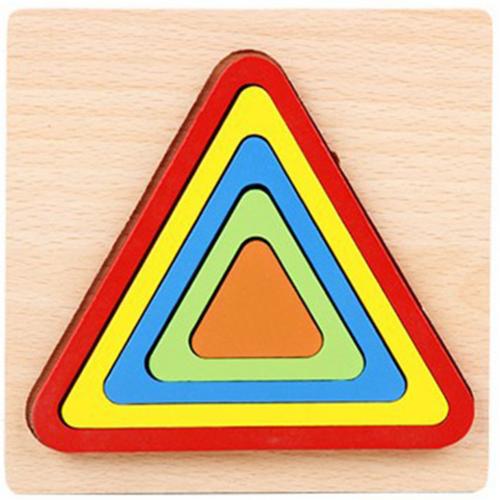 Shape Cognition Board Wooden Rainbow Color Geometry Jigsaw Puzzle Board Kids Education Toy Learning Matching Toy for student