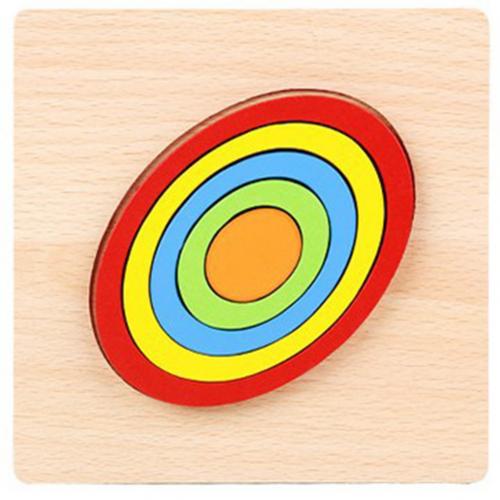 Shape Cognition Board Wooden Rainbow Color Geometry Jigsaw Puzzle Board Kids Education Toy Learning Matching Toy for student