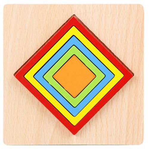 Shape Cognition Board Wooden Rainbow Color Geometry Jigsaw Puzzle Board Kids Education Toy Learning Matching Toy for student