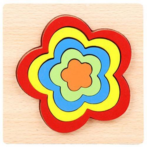 Shape Cognition Board Wooden Rainbow Color Geometry Jigsaw Puzzle Board Kids Education Toy Learning Matching Toy for student