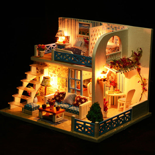 Cutebee Doll House Furniture Miniature Dollhouse DIY Miniature House Room Box Theatre Toys for Children DIY Dollhouse Njxw-B