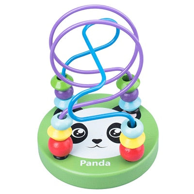 Kids Montessori Educational Math Toy Wooden Circles Bead Wire Maze Roller Coaster Boy Girls Toddler Wooden Toy For Children Gift