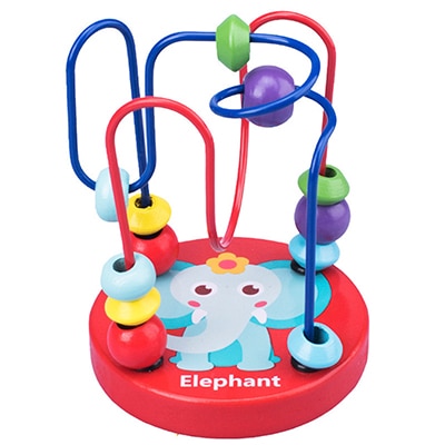 Kids Montessori Educational Math Toy Wooden Circles Bead Wire Maze Roller Coaster Boy Girls Toddler Wooden Toy For Children Gift