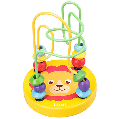 Kids Montessori Educational Math Toy Wooden Circles Bead Wire Maze Roller Coaster Boy Girls Toddler Wooden Toy For Children Gift