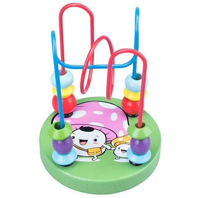 Kids Montessori Educational Math Toy Wooden Circles Bead Wire Maze Roller Coaster Boy Girls Toddler Wooden Toy For Children Gift