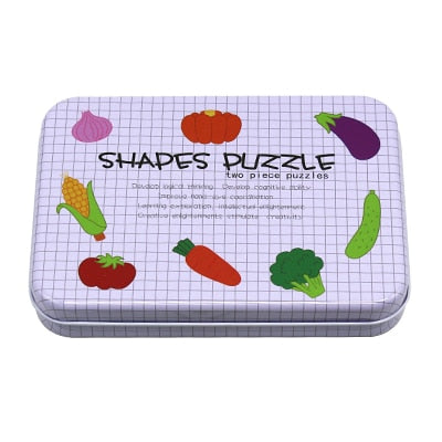 Baby Paper Puzzles Cartoon Lovely Animals Sets Iron Box Learning English Letter/Word Matching Puzzle Card Puzzle Educational Toy