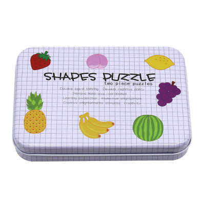 Baby Paper Puzzles Cartoon Lovely Animals Sets Iron Box Learning English Letter/Word Matching Puzzle Card Puzzle Educational Toy