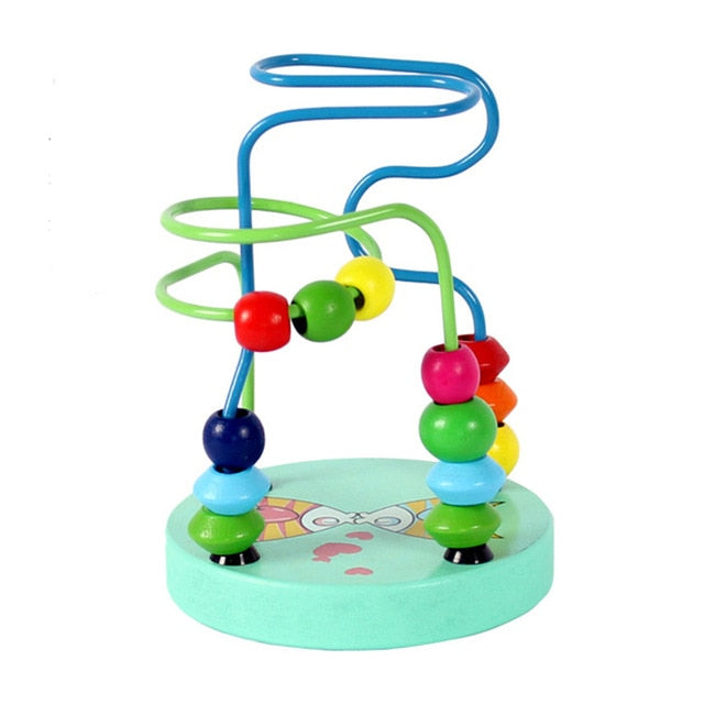 Kids Montessori Educational Math Toy Wooden Circles Bead Wire Maze Roller Coaster Boy Girls Toddler Wooden Toy For Children Gift