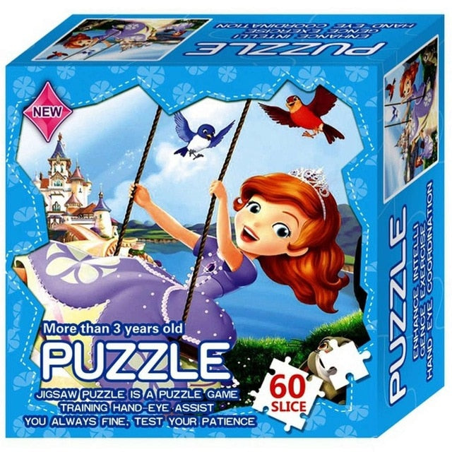 Paper Jigsaw Puzzles Hero Princess Elsa Educational Puzzle For Children Kid Toy Brain Training Game Toys For Baby Christmas Gift