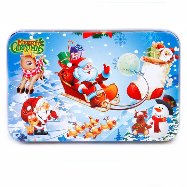 DIY Creative 60 Pieces Wooden Puzzle Cartoon Animal Jigsaw Iron Box Early Educational Learning Toys Gifts For Children Kids Baby