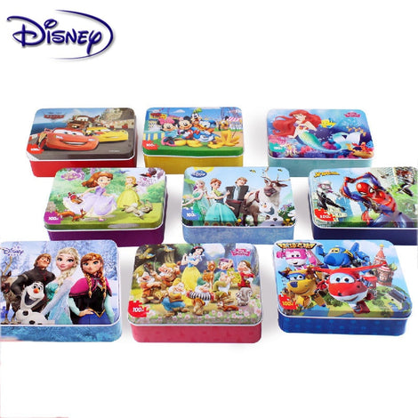 Disney Frozen Mickey Minnie Mouse Sofia Mermaid Duck Puzzle 100 Pieces Learning Educational Interesting Wooden Toys For Children