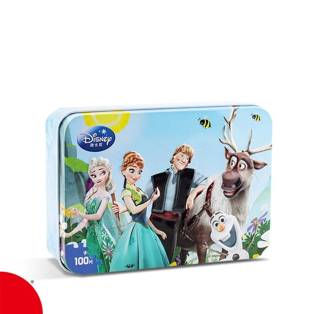 Disney Frozen Mickey Minnie Mouse Sofia Mermaid Duck Puzzle 100 Pieces Learning Educational Interesting Wooden Toys For Children