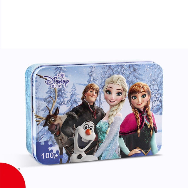 Disney Frozen Mickey Minnie Mouse Sofia Mermaid Duck Puzzle 100 Pieces Learning Educational Interesting Wooden Toys For Children