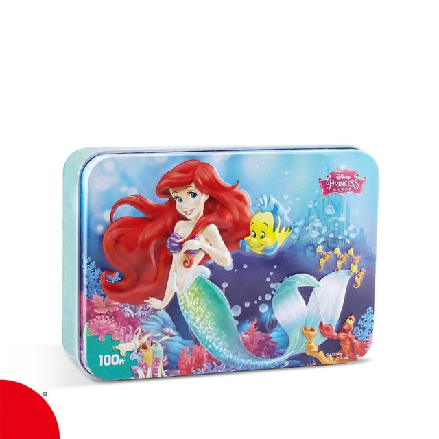 Disney Frozen Mickey Minnie Mouse Sofia Mermaid Duck Puzzle 100 Pieces Learning Educational Interesting Wooden Toys For Children