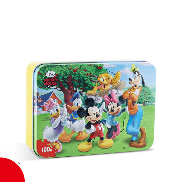 Disney Frozen Mickey Minnie Mouse Sofia Mermaid Duck Puzzle 100 Pieces Learning Educational Interesting Wooden Toys For Children