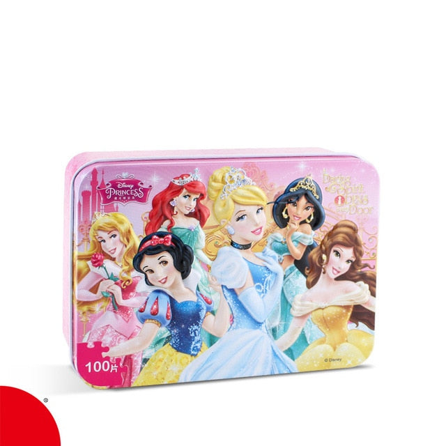 Disney Frozen Mickey Minnie Mouse Sofia Mermaid Duck Puzzle 100 Pieces Learning Educational Interesting Wooden Toys For Children
