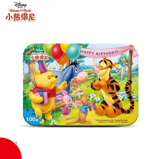 Disney Frozen Mickey Minnie Mouse Sofia Mermaid Duck Puzzle 100 Pieces Learning Educational Interesting Wooden Toys For Children