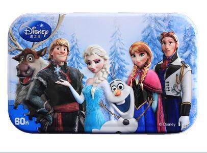 Disney Snow Queen Car Disney 60 Pieces Of Small Coins Puzzle Children Wooden Puzzle Children Education Toy Baby