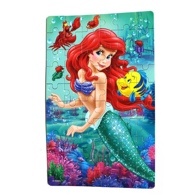 Disney Snow Queen Car Disney 60 Pieces Of Small Coins Puzzle Children Wooden Puzzle Children Education Toy Baby
