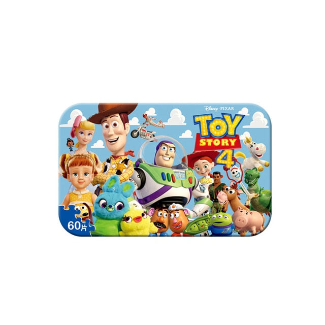 Disney Snow Queen Car Disney 60 Pieces Of Small Coins Puzzle Children Wooden Puzzle Children Education Toy Baby