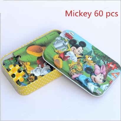 Disney Snow Queen Car Disney 60 Pieces Of Small Coins Puzzle Children Wooden Puzzle Children Education Toy Baby