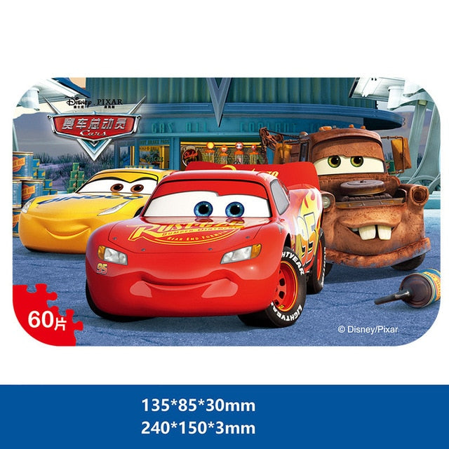 Disney Snow Queen Car Disney 60 Pieces Of Small Coins Puzzle Children Wooden Puzzle Children Education Toy Baby