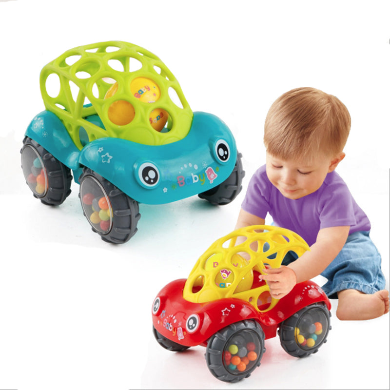 Mini Baby Car Doll Toy Crib Grip Hand Catch Ball for Newborn Toy Car Inertial slide with Colorful Ball Anti-fall Children Toy
