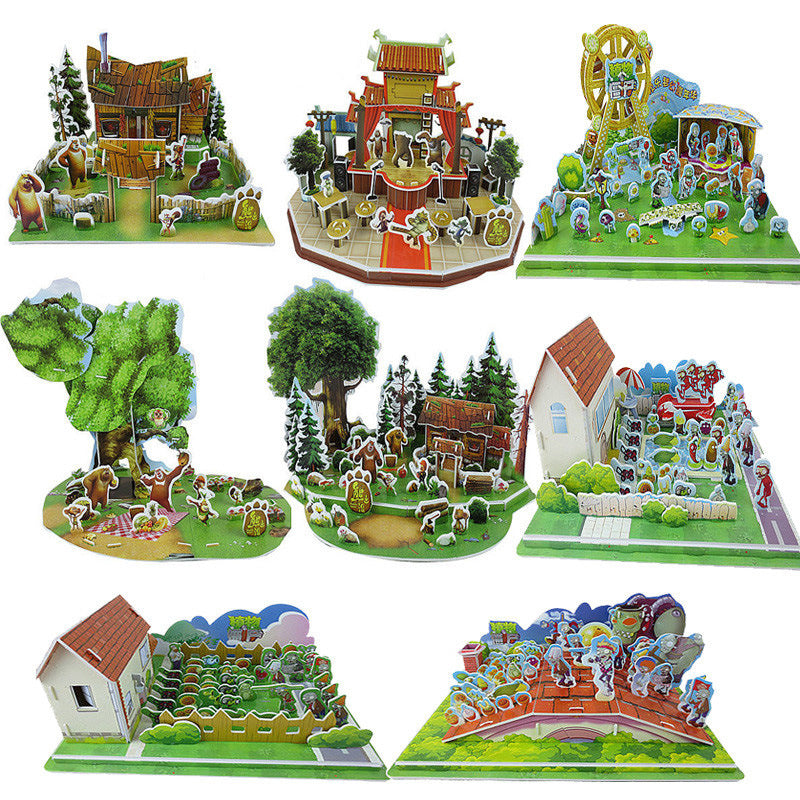 Plants vs Zombies 3D Paper Puzzle Model Toy Gifts Toys For Children High Quality