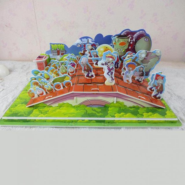 Plants vs Zombies 3D Paper Puzzle Model Toy Gifts Toys For Children High Quality