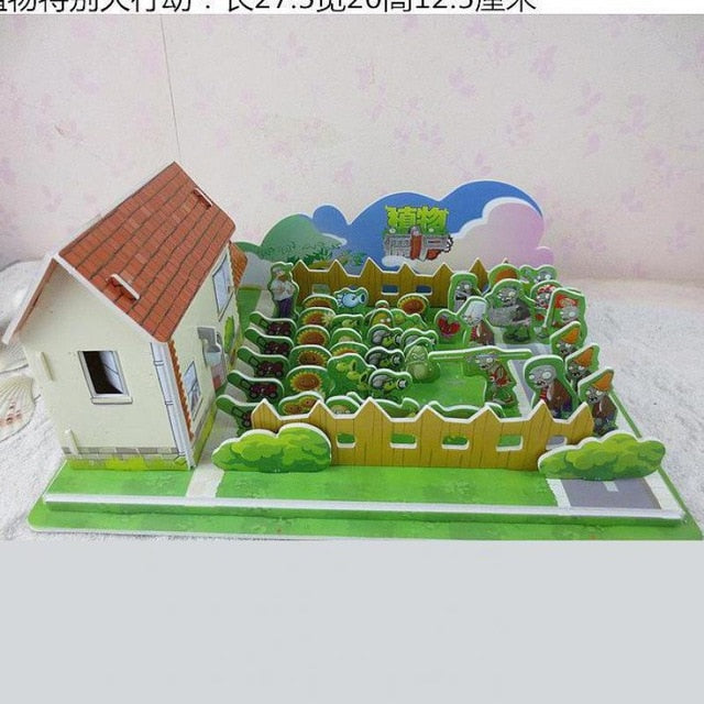 Plants vs Zombies 3D Paper Puzzle Model Toy Gifts Toys For Children High Quality