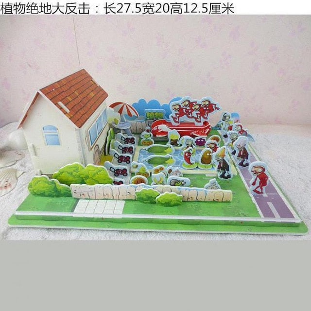 Plants vs Zombies 3D Paper Puzzle Model Toy Gifts Toys For Children High Quality