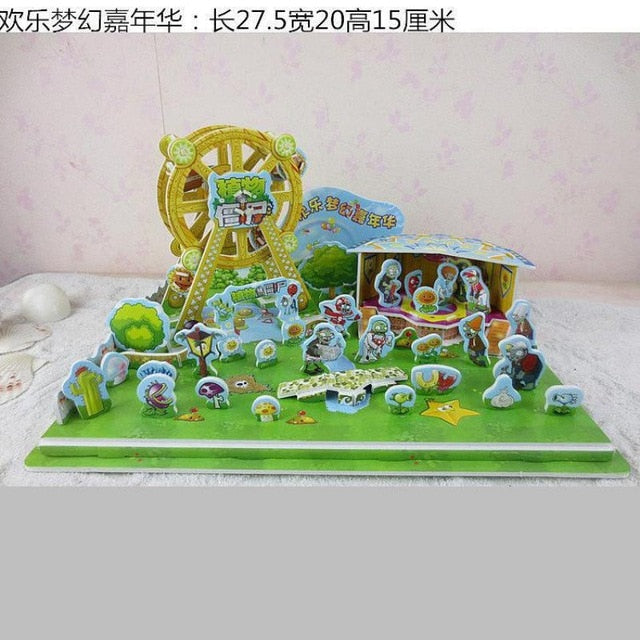 Plants vs Zombies 3D Paper Puzzle Model Toy Gifts Toys For Children High Quality