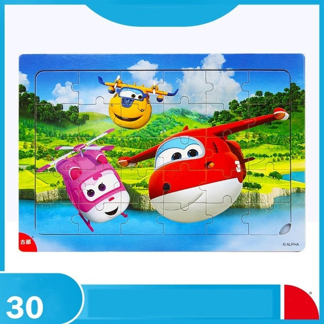 Disney 30 Piece Princess Frozen Mickey Wooden Box Puzzle Early Education Children Bottom Box Puzzle Toys For Children