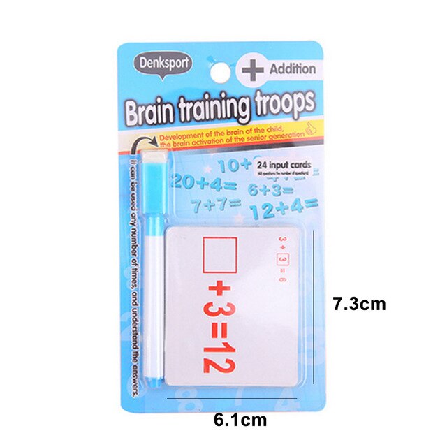 Mathematics Teach Card with Erasable Pen Math Educational Toys for Children Preschool Tool Kindergarten Games