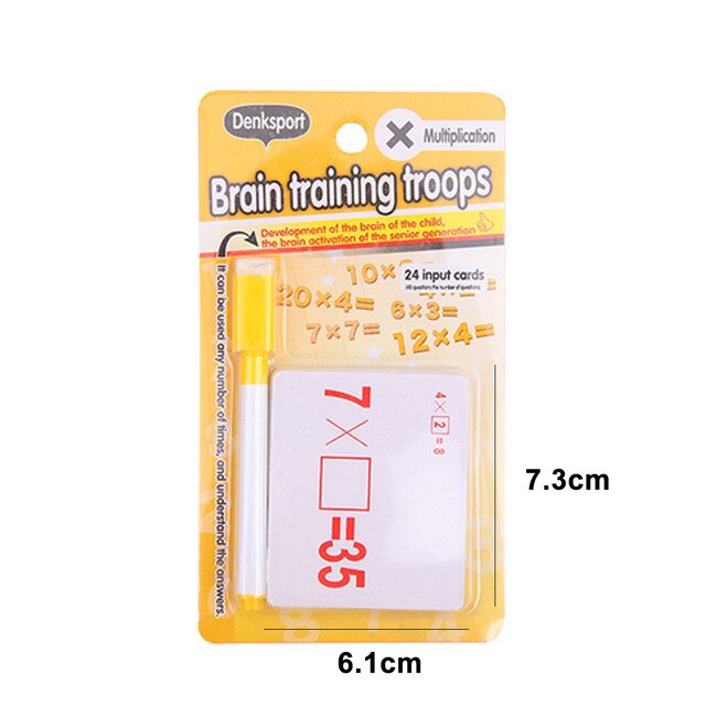 Mathematics Teach Card with Erasable Pen Math Educational Toys for Children Preschool Tool Kindergarten Games